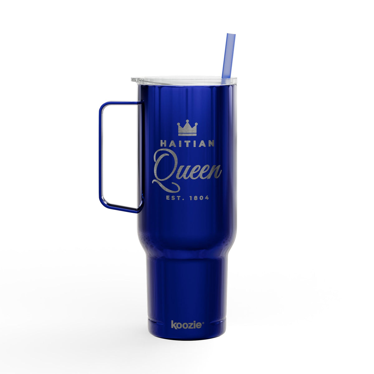 Gobelet Reine Haïtienne de 40 oz avec poignée et paille | Tasse de voyage isotherme gravée