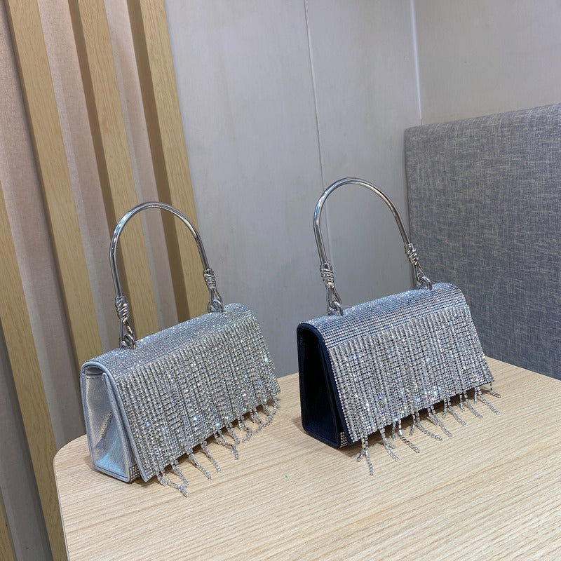Bolso tote de diamantes con pedrería para mujer, cartera de mano para fiesta, baile de graduación, bolso de noche y bandolera.