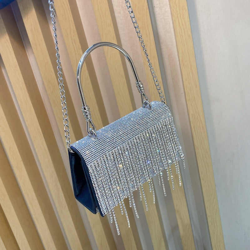 Bolso tote de diamantes con pedrería para mujer, cartera de mano para fiesta, baile de graduación, bolso de noche y bandolera.