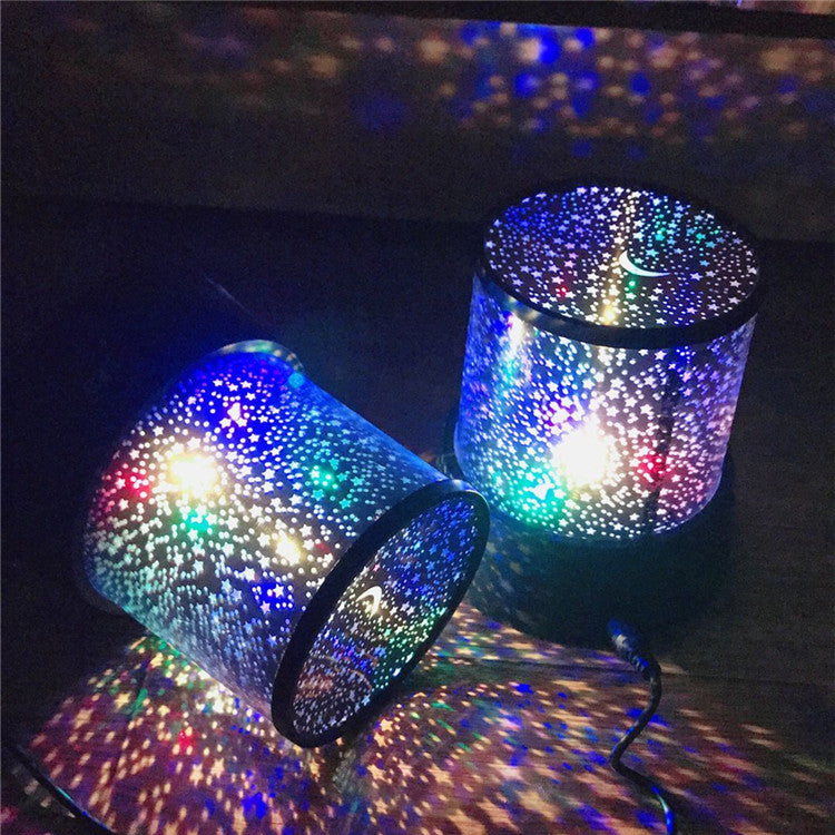 Lámpara Proyector de Noche LED con Estrellas de Colores (Color Aleatorio)