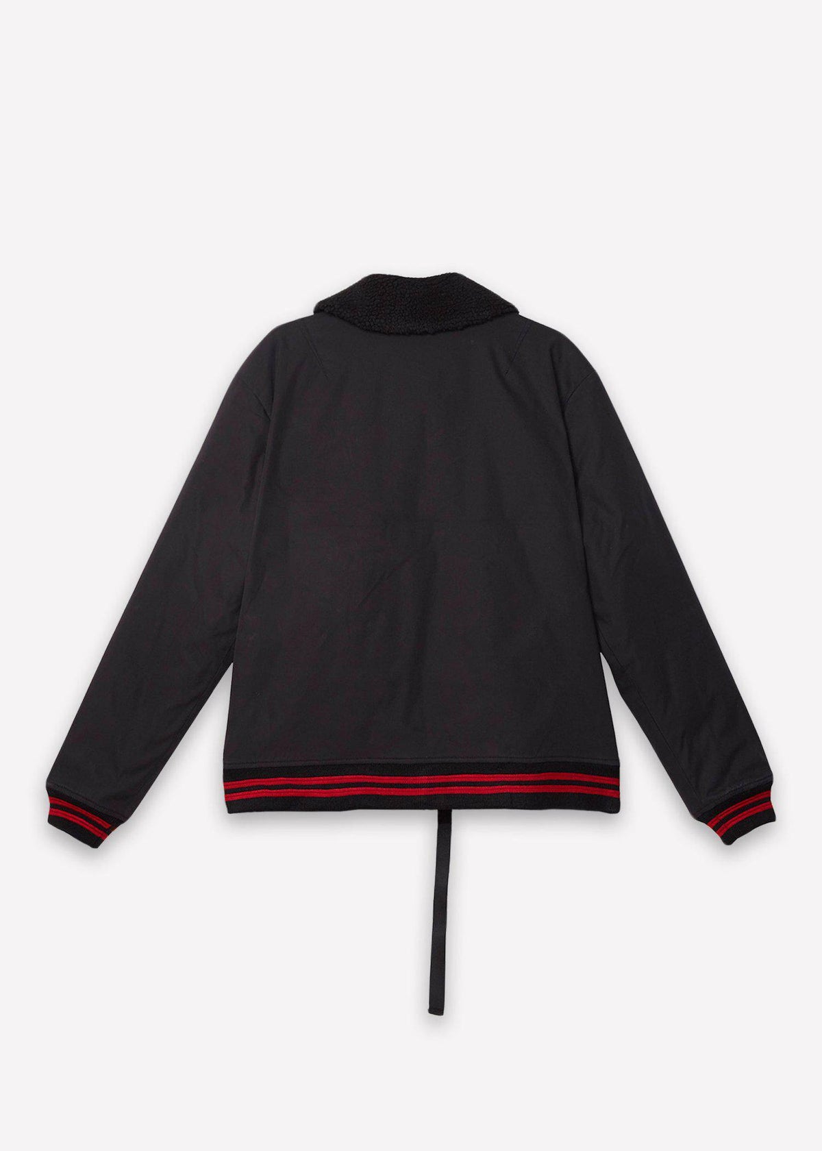 Chaqueta bomber MA2 con cuello de sherpa para hombre en negro - Marca Konus