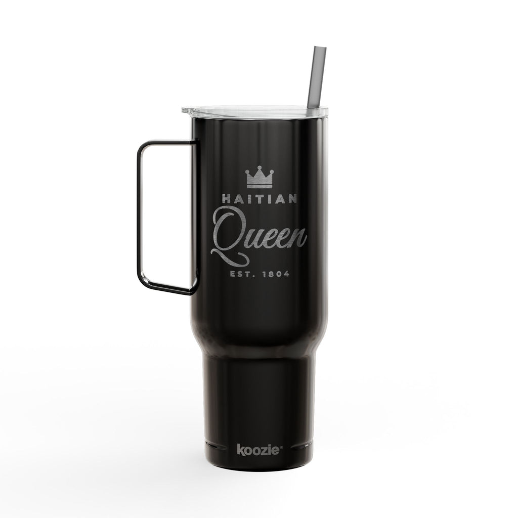 Gobelet Reine Haïtienne de 40 oz avec poignée et paille | Tasse de voyage isotherme gravée
