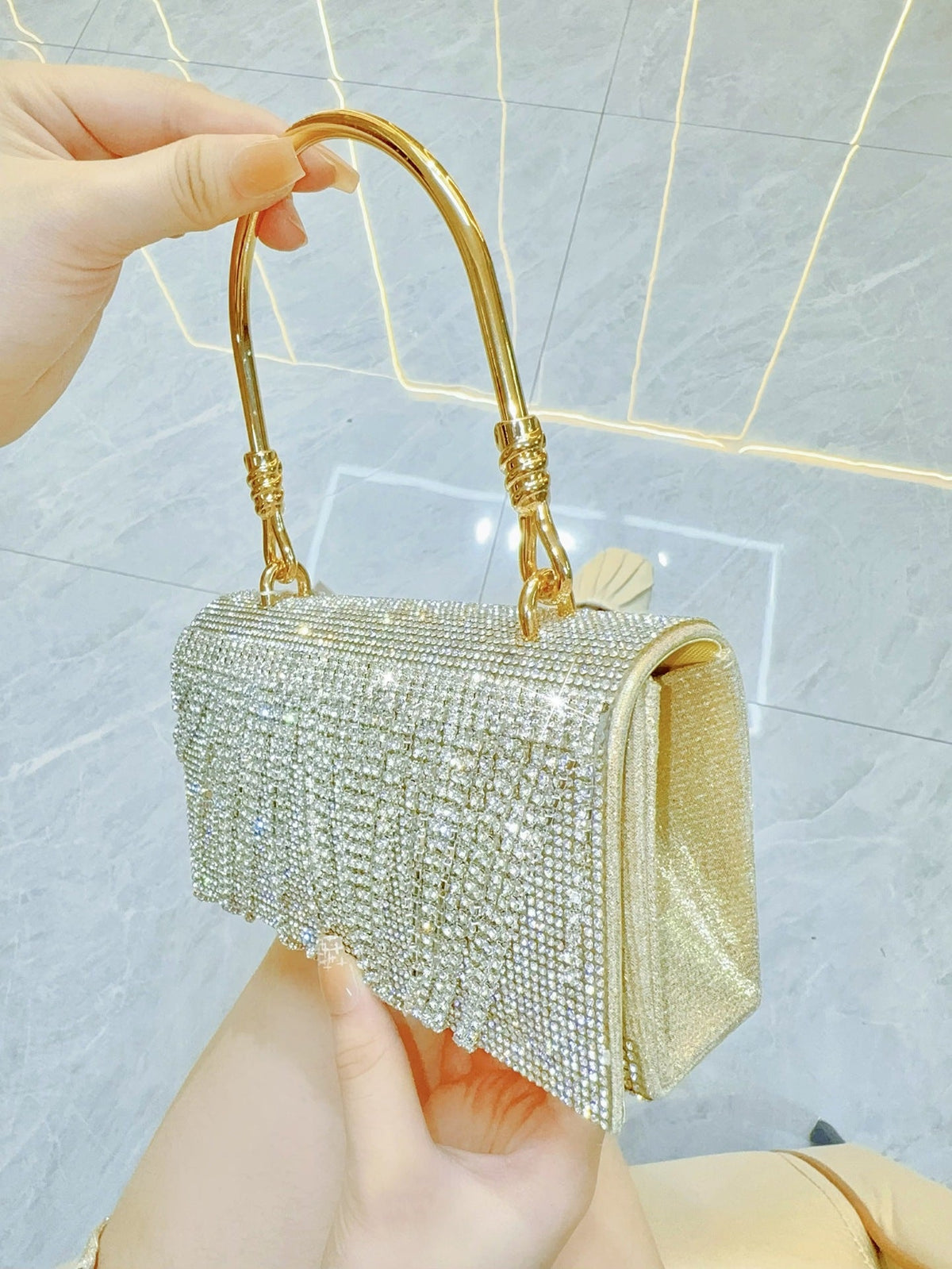 Bolso tote de diamantes con pedrería para mujer, cartera de mano para fiesta, baile de graduación, bolso de noche y bandolera.