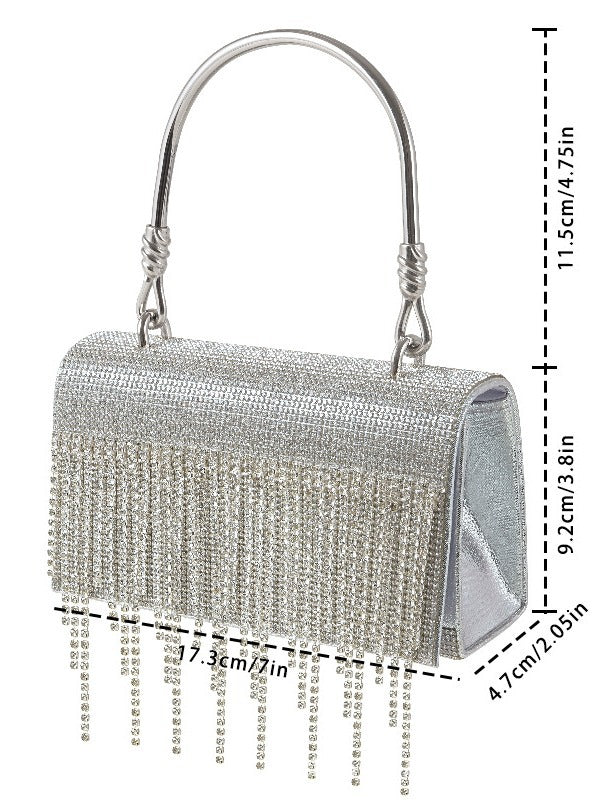Bolso tote de diamantes con pedrería para mujer, cartera de mano para fiesta, baile de graduación, bolso de noche y bandolera.