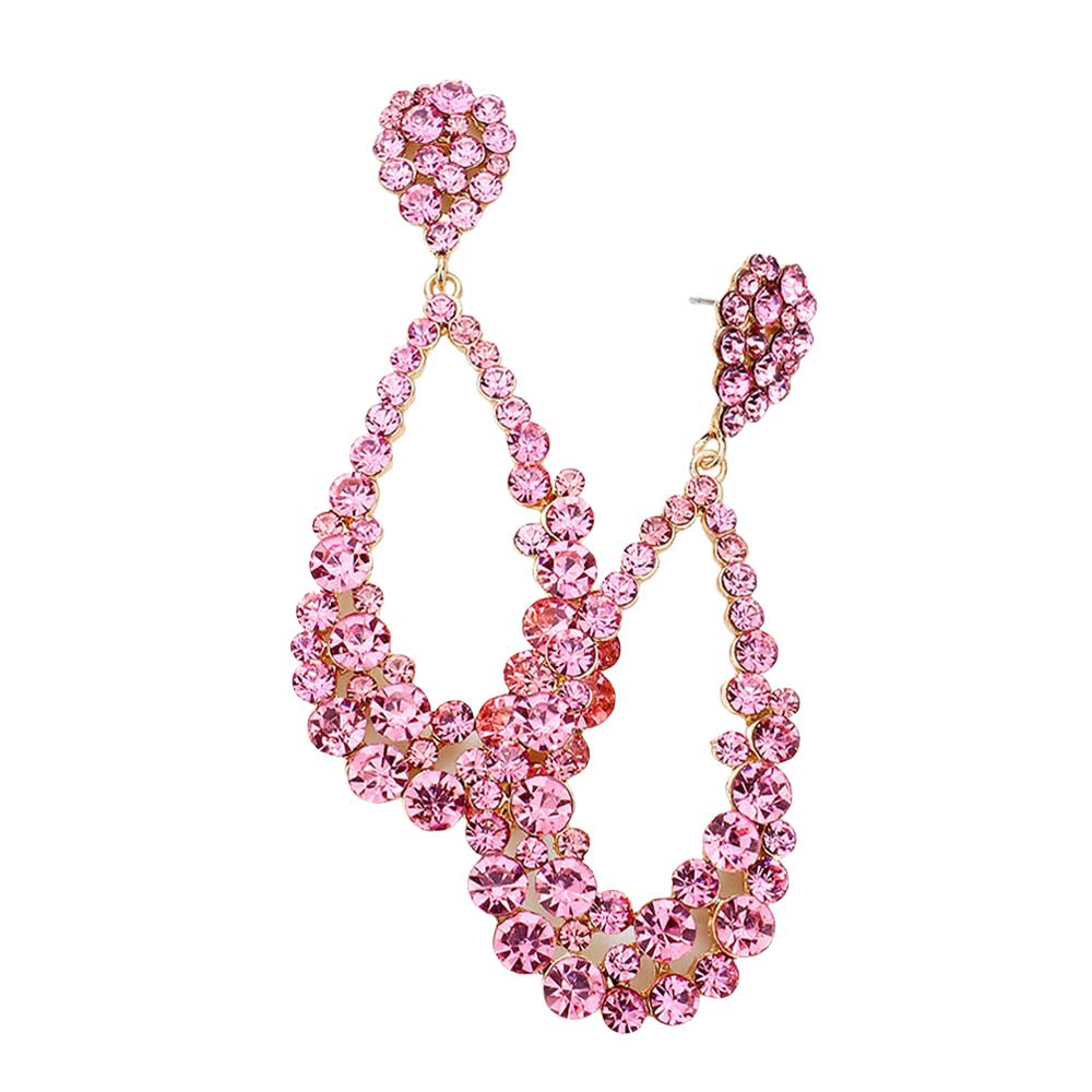Pendientes colgantes de noche con diseño de lágrima y burbujas de cristal para mujer