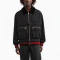 Chaqueta bomber MA2 con cuello de sherpa para hombre en negro - Marca Konus