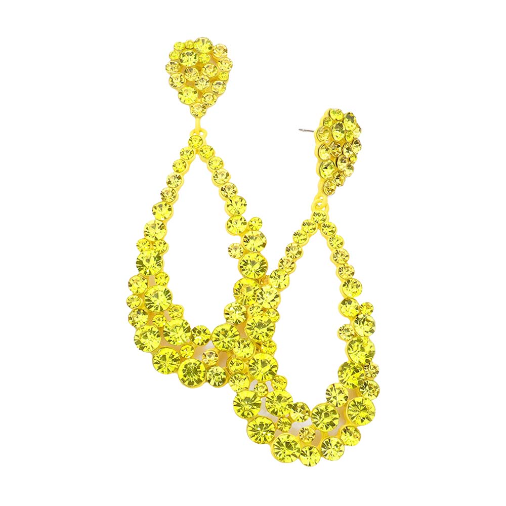 Pendientes colgantes de noche con diseño de lágrima y burbujas de cristal para mujer