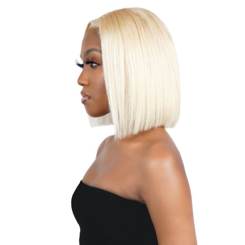 Peluca Bob Rubia Lisa de Encaje Transparente 4x4 de Cabello 100% Humano