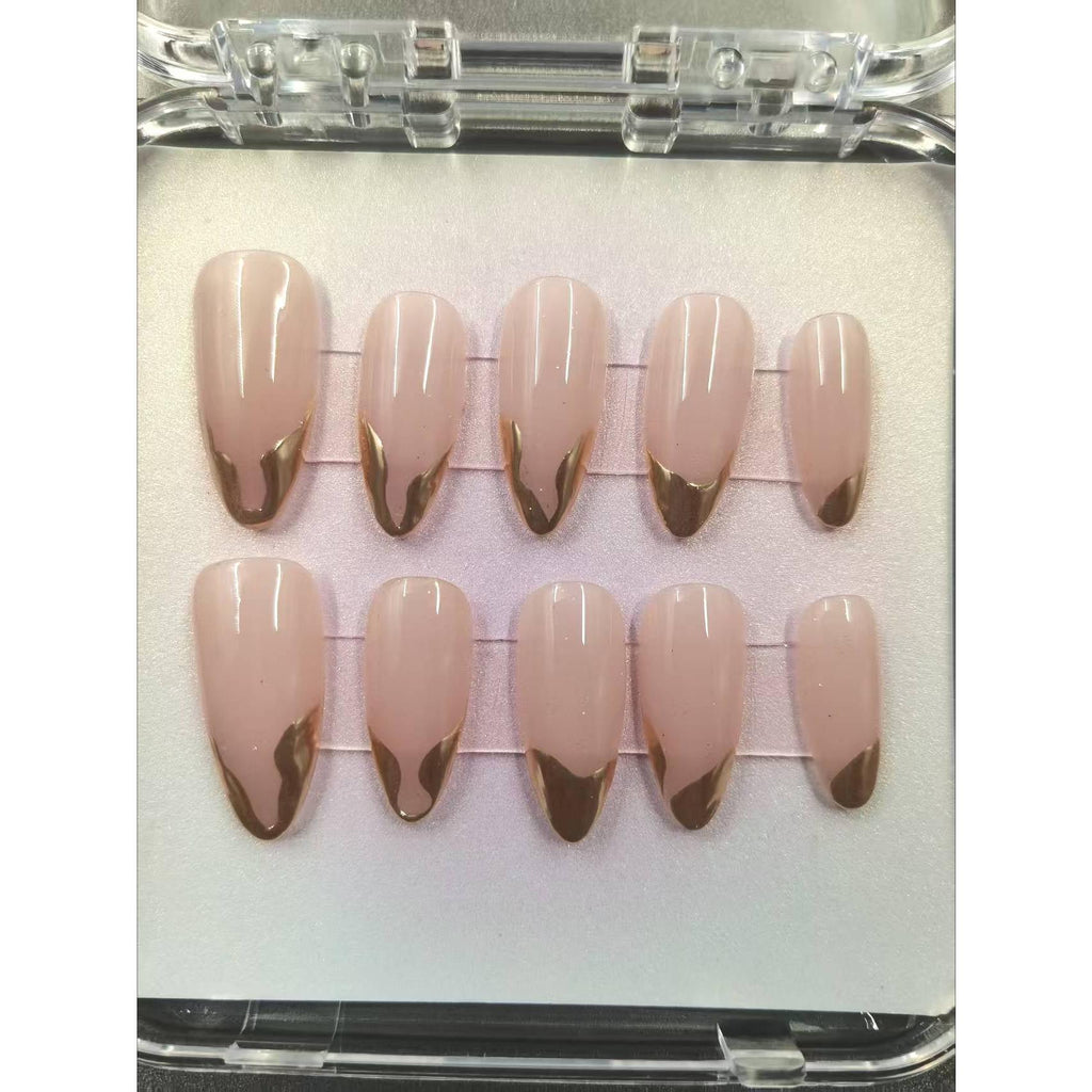 1056- Uñas postizas hechas a mano, uñas a presión removibles, uñas pintadas a mano
