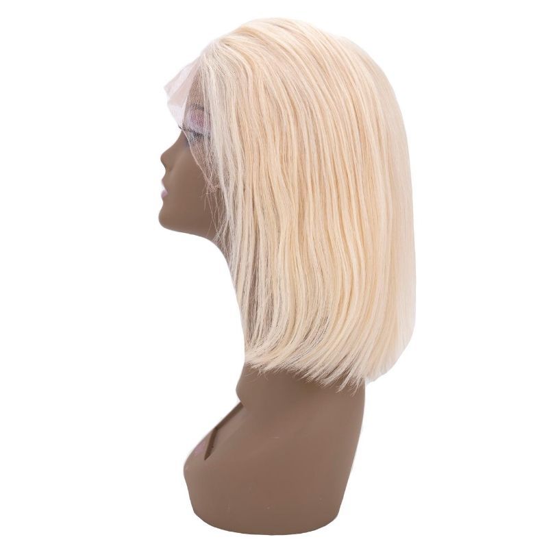 Peluca Bob Rubia Lisa de Encaje Transparente 4x4 de Cabello 100% Humano