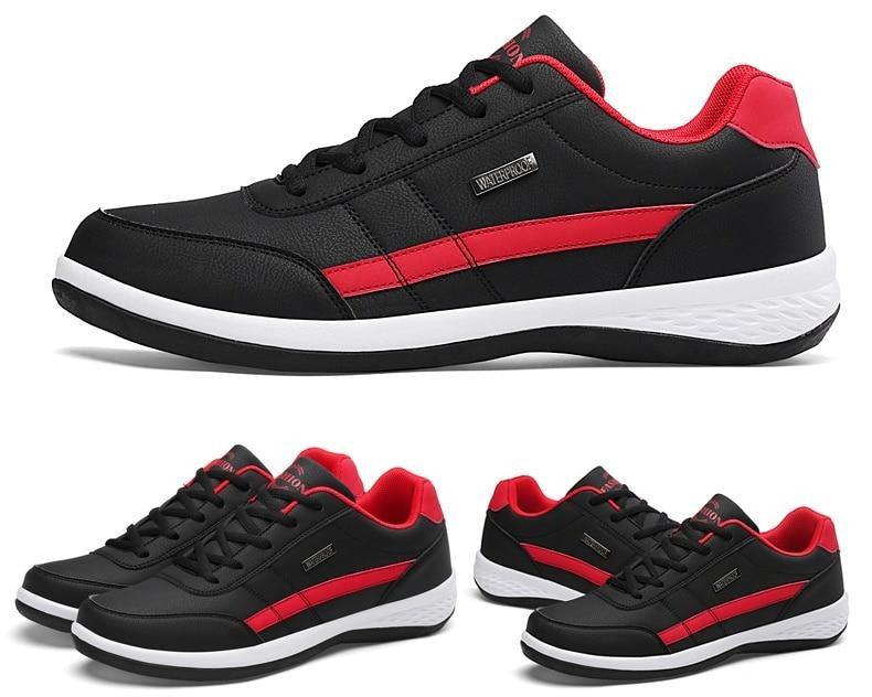 Zapatillas de piel para hombre, informales, cómodas y de lujo, deportivas con cordones, de piel sintética, planas para primavera, calzado deportivo casual para exteriores.