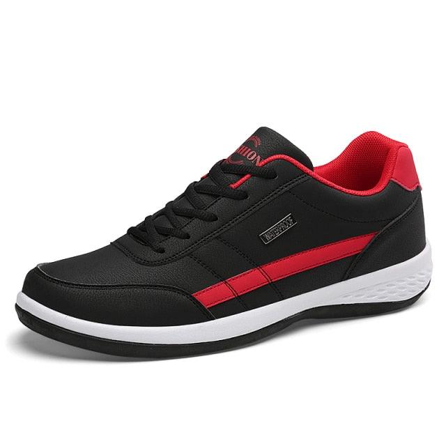 Zapatillas de piel para hombre, informales, cómodas y de lujo, deportivas con cordones, de piel sintética, planas para primavera, calzado deportivo casual para exteriores.