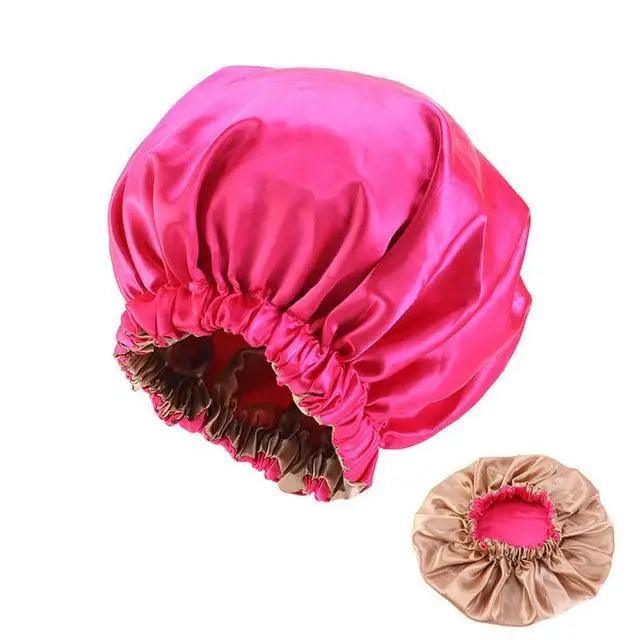 Nuevo y deslumbrante gorro de satén extragrande con forro, para mujer, de gran tamaño, con estampado de belleza, gorro de dormir de seda y satén, cubierta para la cabeza.