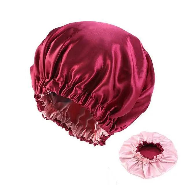 Nuevo y deslumbrante gorro de satén extragrande con forro, para mujer, de gran tamaño, con estampado de belleza, gorro de dormir de seda y satén, cubierta para la cabeza.