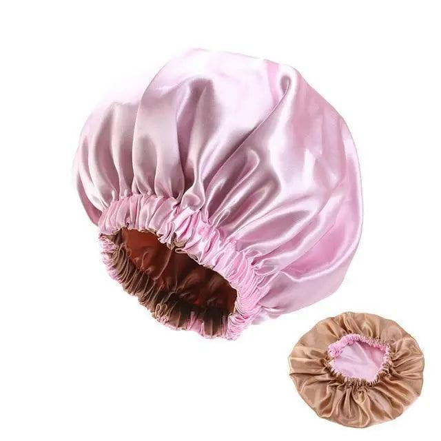 Nuevo y deslumbrante gorro de satén extragrande con forro, para mujer, de gran tamaño, con estampado de belleza, gorro de dormir de seda y satén, cubierta para la cabeza.