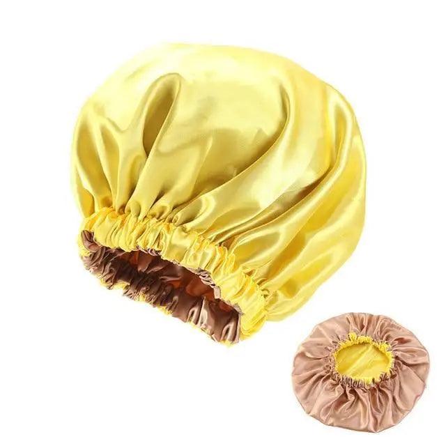 Nuevo y deslumbrante gorro de satén extragrande con forro, para mujer, de gran tamaño, con estampado de belleza, gorro de dormir de seda y satén, cubierta para la cabeza.