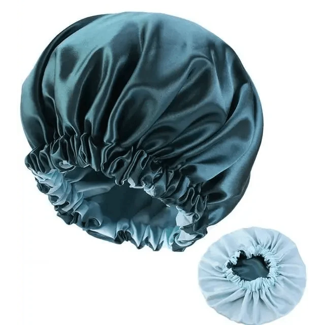 Nuevo y deslumbrante gorro de satén extragrande con forro, para mujer, de gran tamaño, con estampado de belleza, gorro de dormir de seda y satén, cubierta para la cabeza.