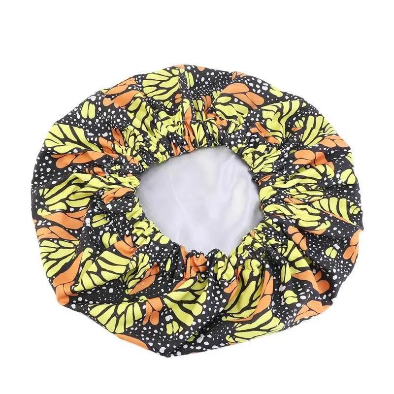 Nuevo y deslumbrante gorro de satén extragrande con forro, para mujer, de gran tamaño, con estampado de belleza, gorro de dormir de seda y satén, cubierta para la cabeza.