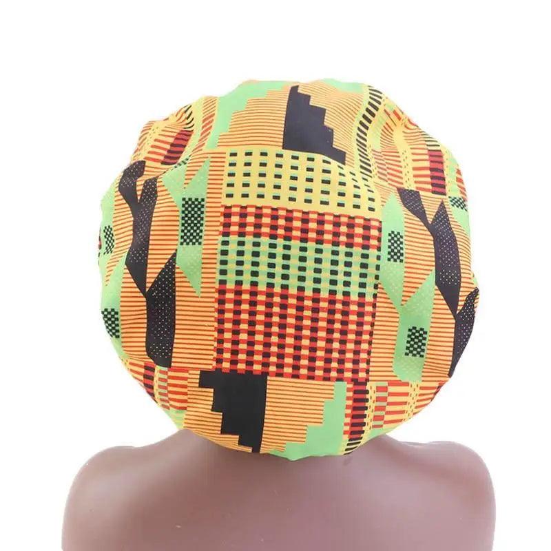 Nuevo y deslumbrante gorro de satén extragrande con forro, para mujer, de gran tamaño, con estampado de belleza, gorro de dormir de seda y satén, cubierta para la cabeza.