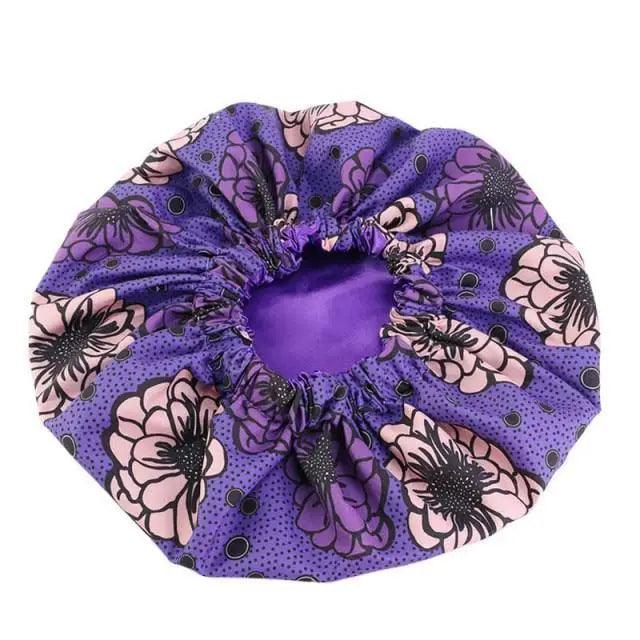 Nuevo y deslumbrante gorro de satén extragrande con forro, para mujer, de gran tamaño, con estampado de belleza, gorro de dormir de seda y satén, cubierta para la cabeza.