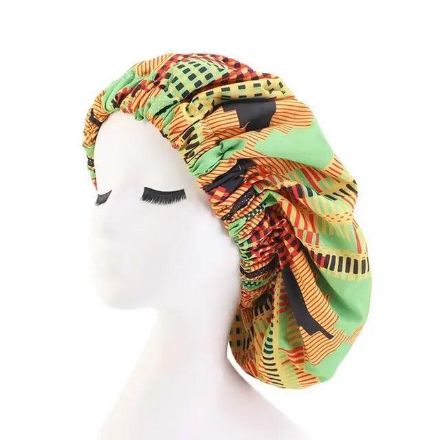 Nuevo y deslumbrante gorro de satén extragrande con forro, para mujer, de gran tamaño, con estampado de belleza, gorro de dormir de seda y satén, cubierta para la cabeza.