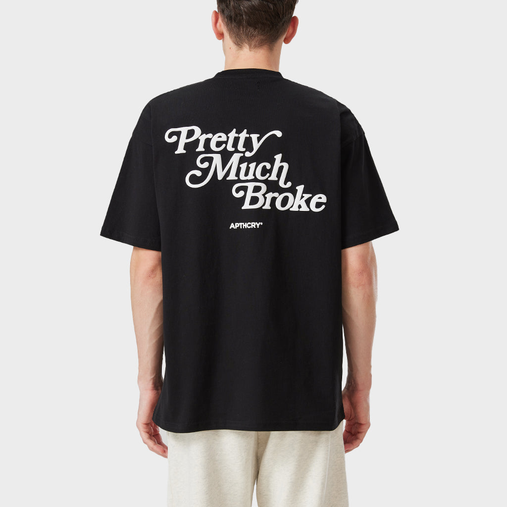 Camiseta Pretty Much Broke® con estampado relieve - Negro