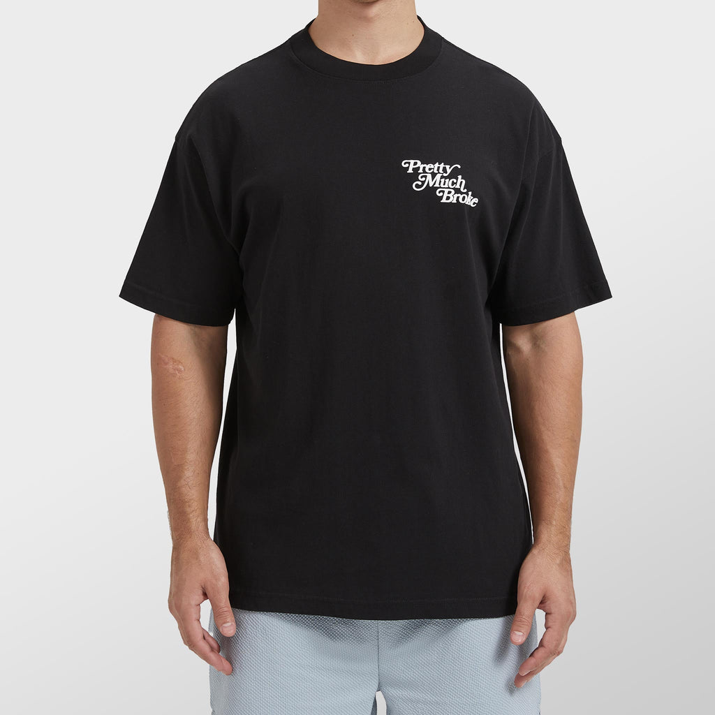 Camiseta Pretty Much Broke® con estampado relieve - Negro