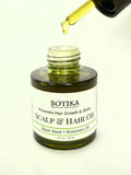Aceite para el cuero cabelludo y el crecimiento del cabello con semilla negra y ashwagandha