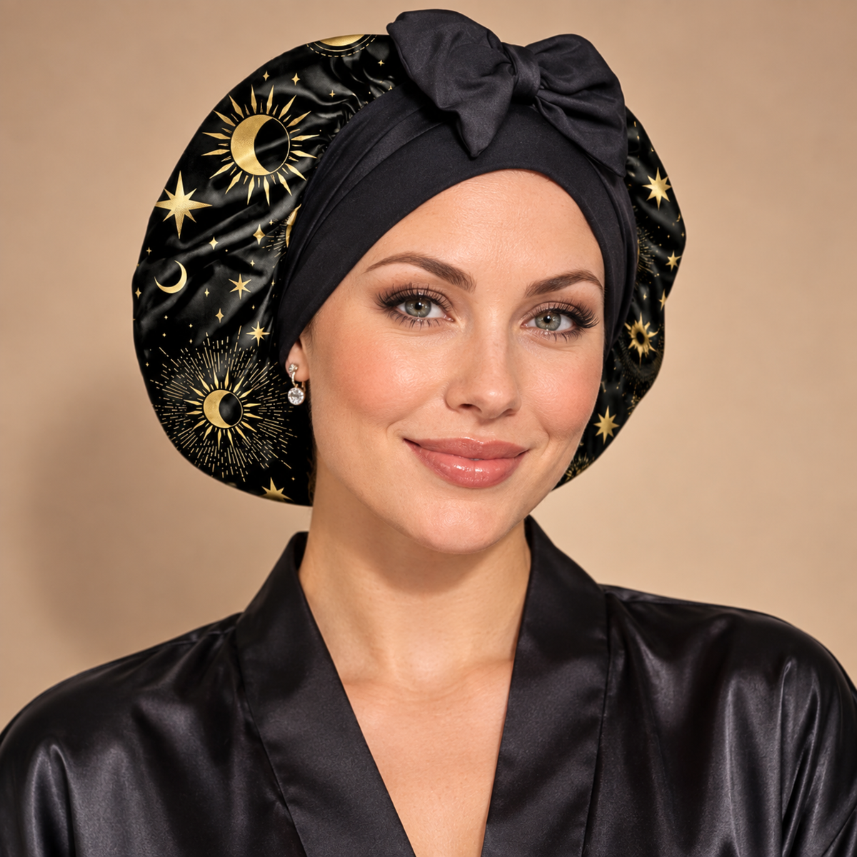 Satin Hair Bonnet for Sleeping – Adjustable Stretch Tie